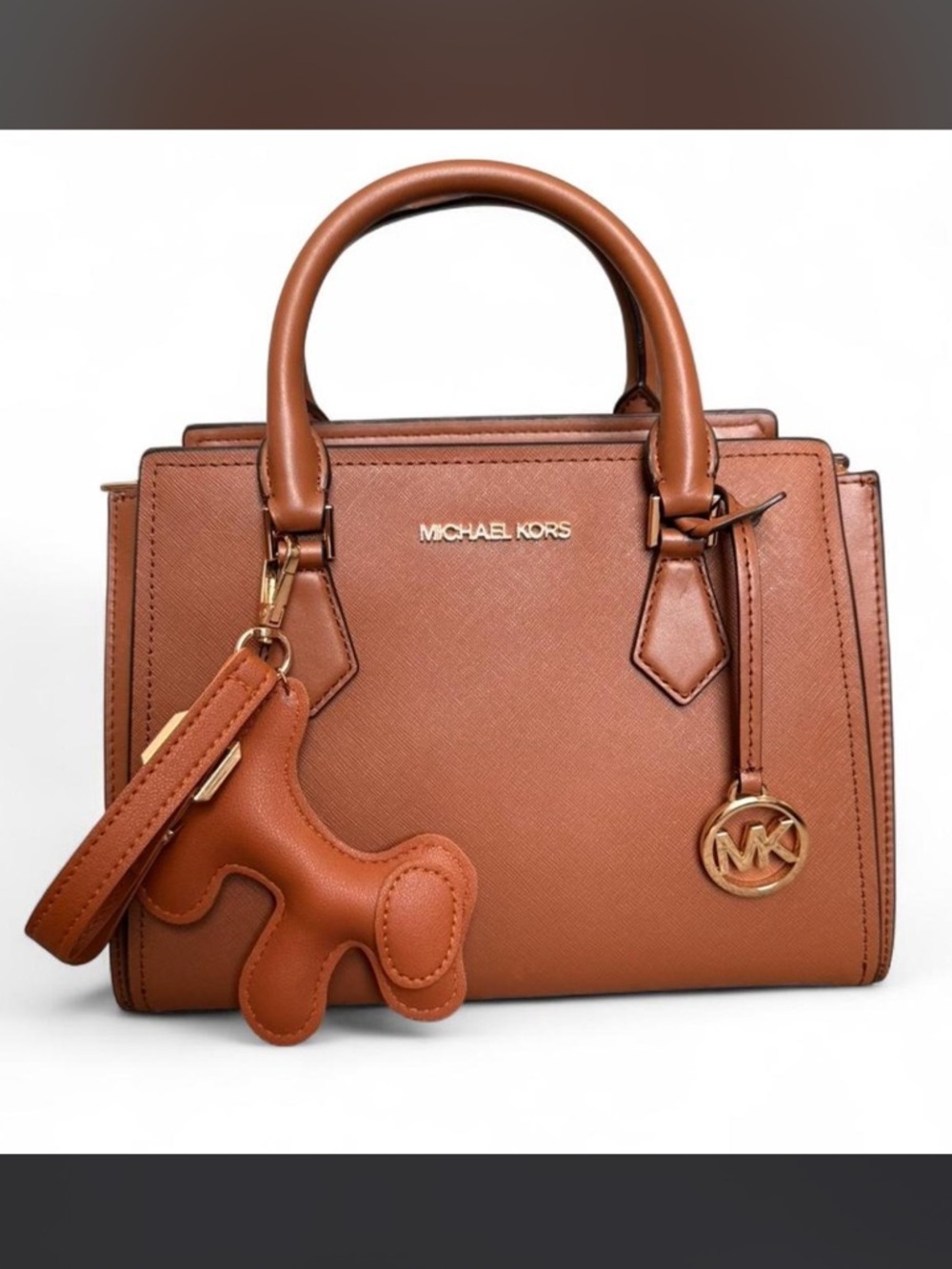 NWT ~ Michael Kors Hope Medium Messenger Satchels in Luggage Leather
